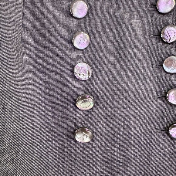 Vintage Christian Dior Womens Gray 90s Tailored Front Button Mini Skirt Size 10 - Picture 3 of 8